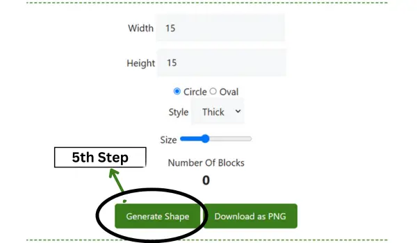 5th step of Minecraft Circle Builder